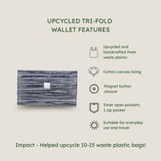 Features of Upcycled Tri-Fold Wallet for Women