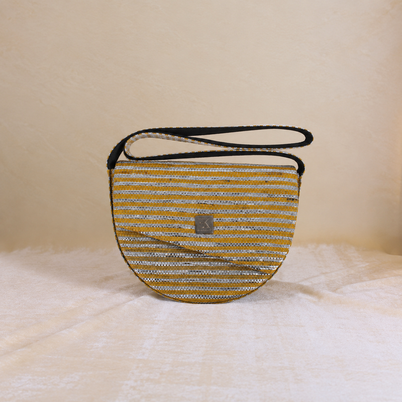 Upcycled Crescent Bag (CB0016) | Handcrafted Sling Bag