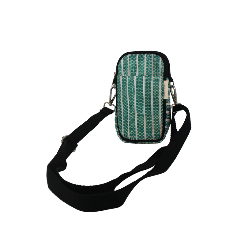 Upcycled Mobile Sling Bag (MSB0019) | Handwoven from Waste Plastic