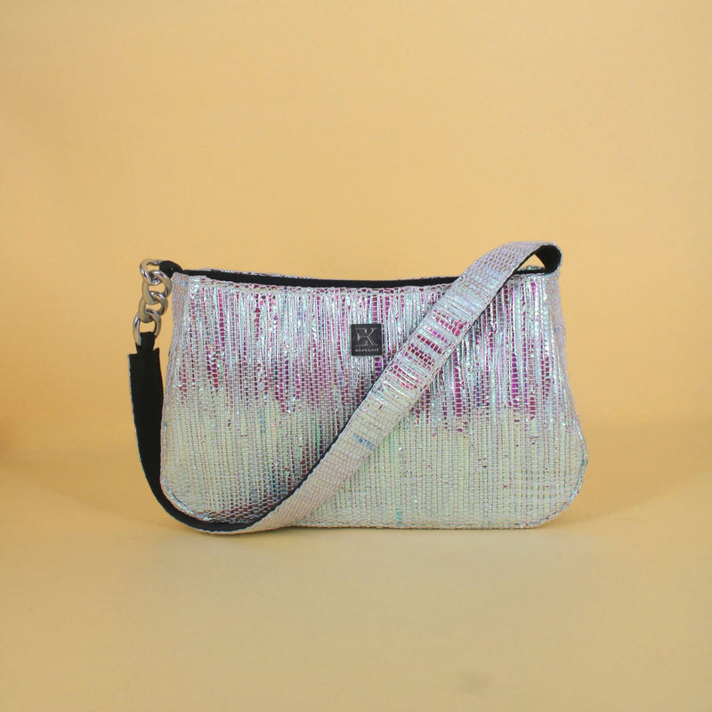 Upcycled Mini Baguette Bag (MBGT0022) | Sustainable Handbag for Women