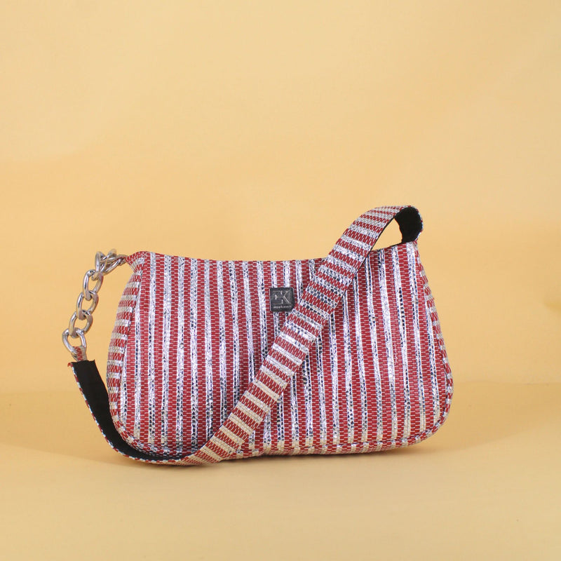 Upcycled Mini Baguette Bag (MBGT0004) | Sustainable Handbag for Women