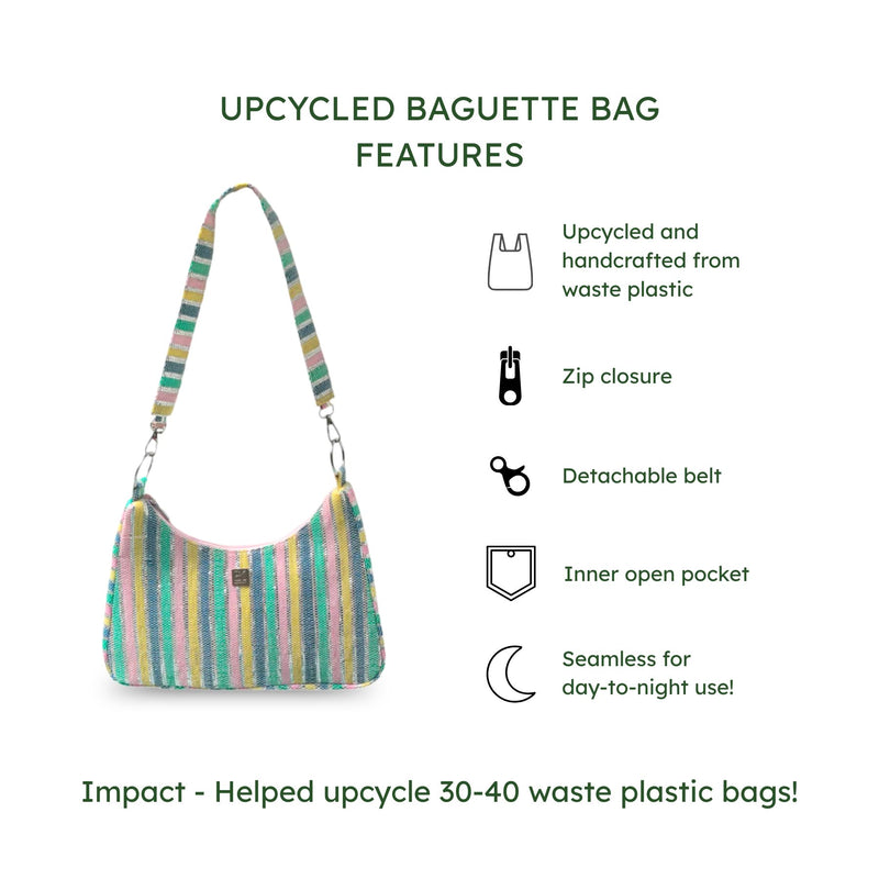 Upcycled Baguette Bag (BGT0042) | Sustainable Handbag for Women