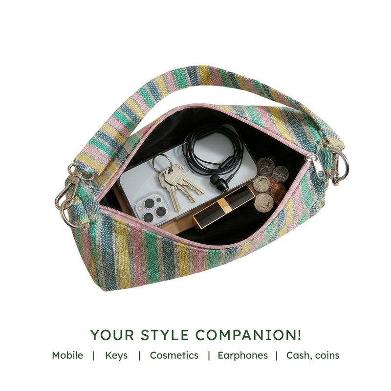 Upcycled Baguette Bag (BGT0042) | Sustainable Handbag for Women