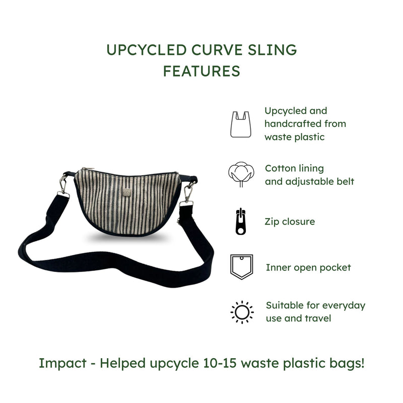 Upcycled Curve Sling (CS0002) | Handcrafted Compact Sling Bag