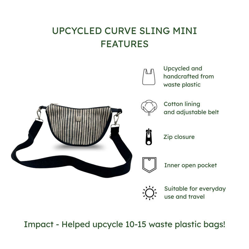 Upcycled Curve Sling Mini (CSM0002) | Handcrafted Compact Sling Bag