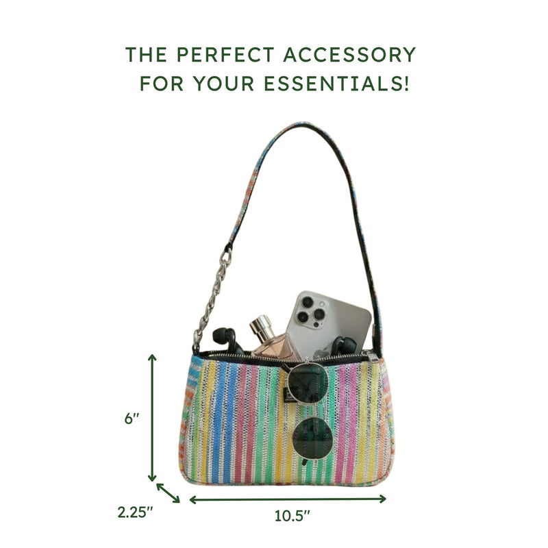 Upcycled Mini Baguette Bag (MBGT0012) | Sustainable Handbag for Women