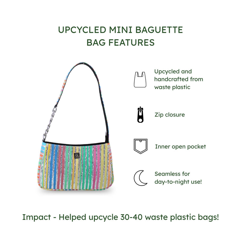 Upcycled Mini Baguette Bag (MBGT0012) | Sustainable Handbag for Women