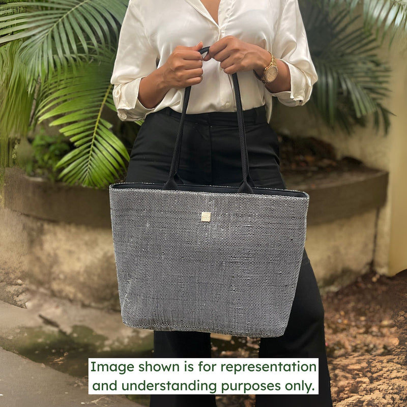 Upcycled Office Tote Bag 14" (OTS0023) | Handcrafted Laptop Tote