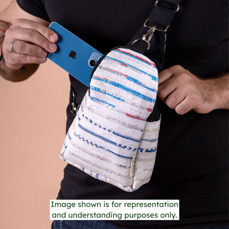 Upcycled Handwoven Shoulder Crossbody Bag (SCB0038)
