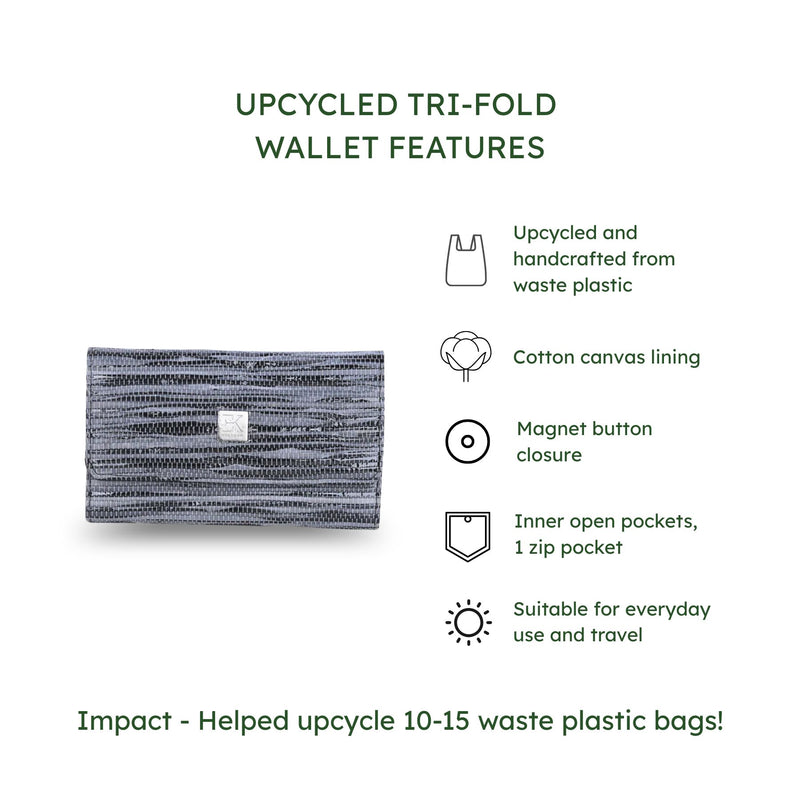Upcycled Tri-Fold Wallet for Women (TFW0016)