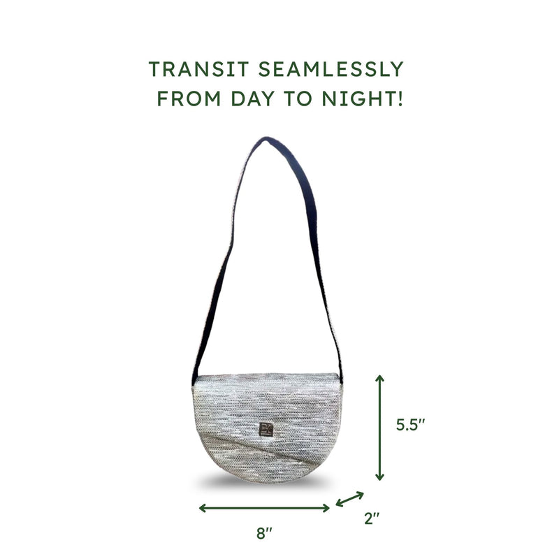 Upcycled Crescent Bag (CB0003) | Handcrafted Sling Bag