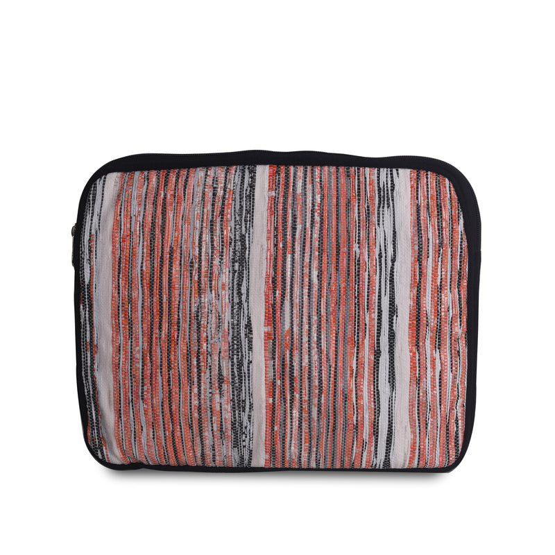 multicolour upcycled laptop sleeve front side